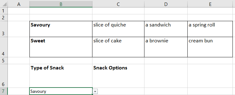 Screenshot showing one of the options selected in the first drop down box