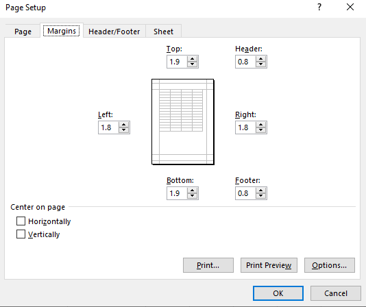 how-to-set-page-in-excel