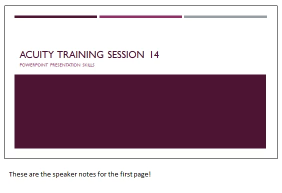 printing slide presentation in powerpoint Preview of slide with speaker notes