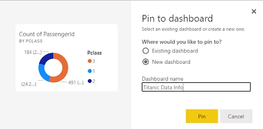 Setting the parameters of a new dashboard