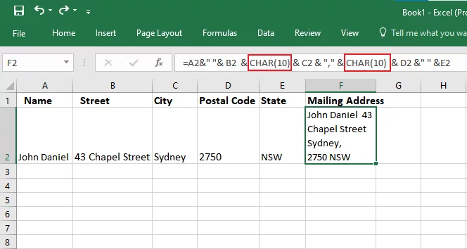 Including line breaks in the result of Ampersand function