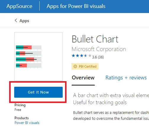 Click “Get It Now” button to download it to your Power BI desktop