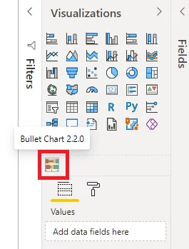 visual will now appear in your Visualizations pane