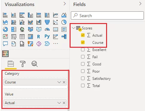creating a basic bullet chart that displays the score name