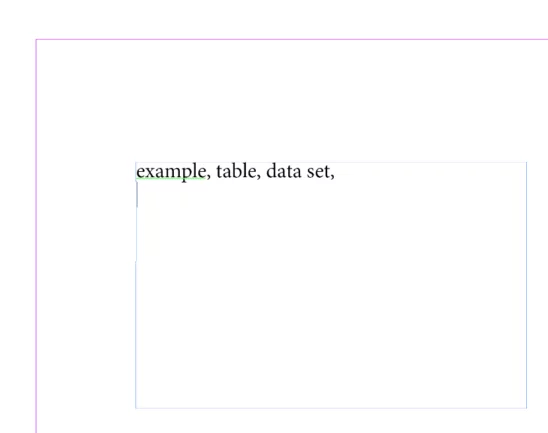 Example word in a table