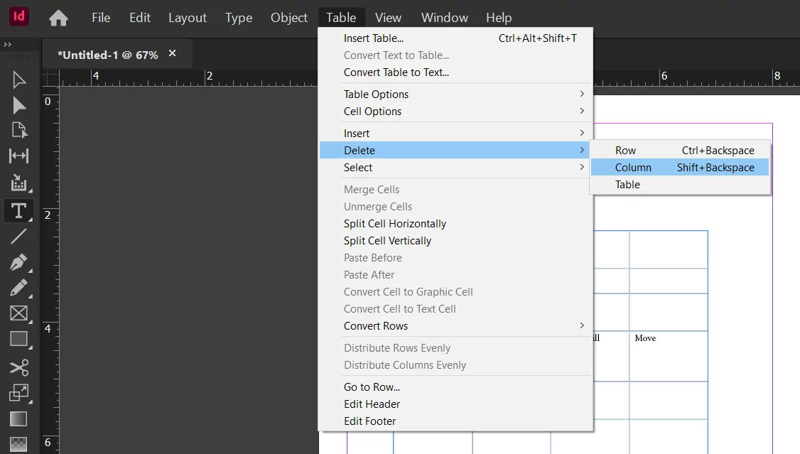 Inserting A Column