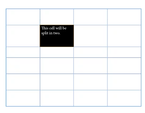 Selecting an individual cell in a table.