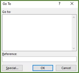 Screenshot showing the Go To Dialog Box.