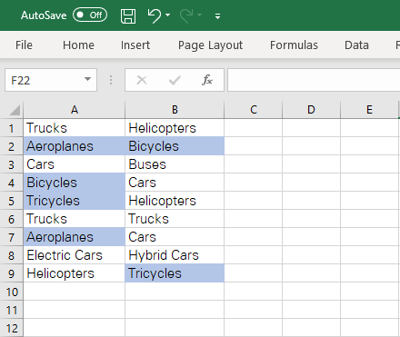 Excel highlights all duplicate values