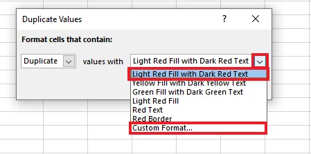 Choosing the Format to be applied