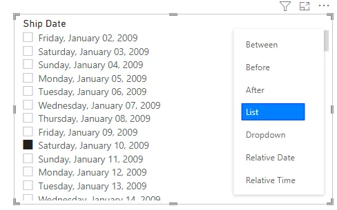 Displaying Dates As A List And Dropdown