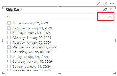 dropdown list where the first item is All
