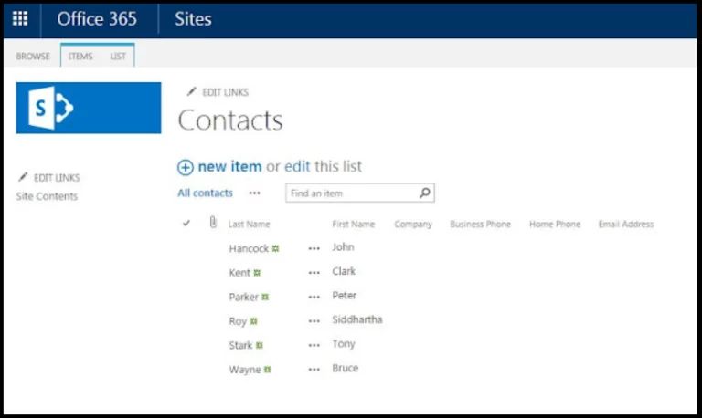 A list in SharePoint Online is a collection of data displayed