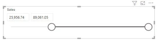 The range bar for the slicer