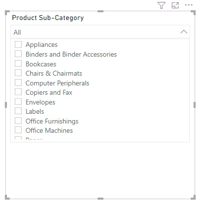 The view changed as a result of the slicer change