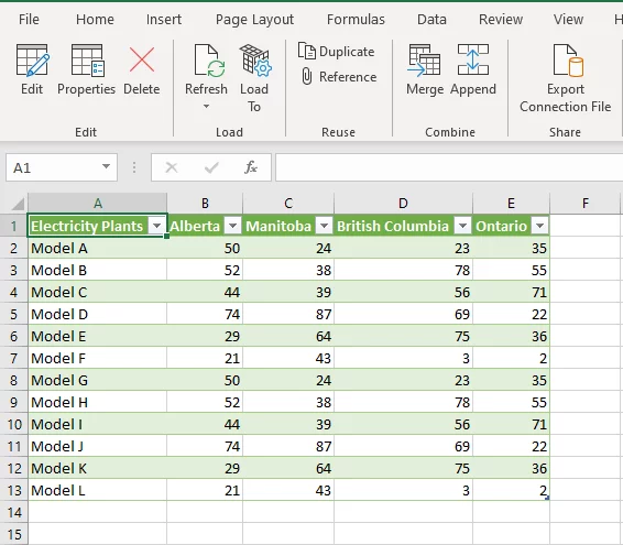 Transforming the data before loading into excel