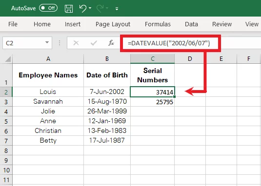 Computing the date value by using the DATEVALUE Function