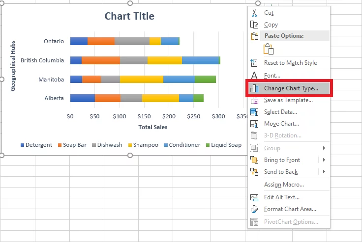 Option to change the type of chart