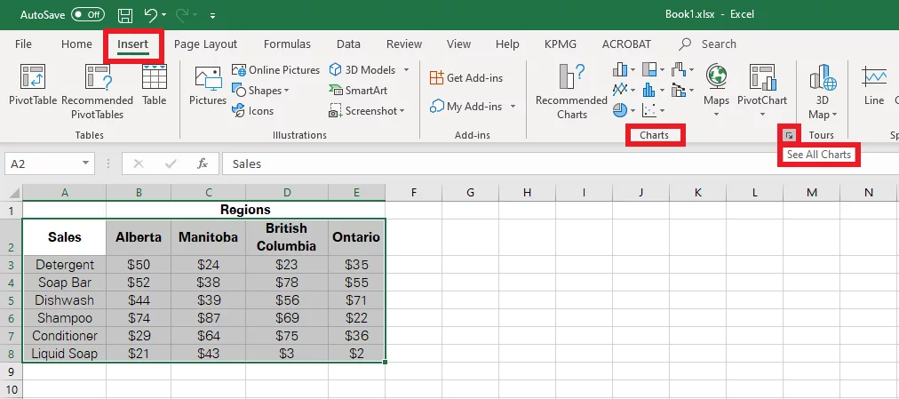 Using the Insert tab