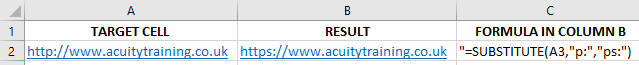 Result of the SUBSTITUTE Formula