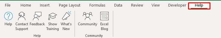 Shows where to find the help button