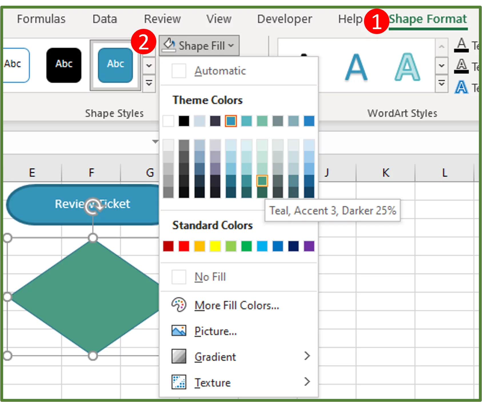 Screenshot showing the Fill Colour.