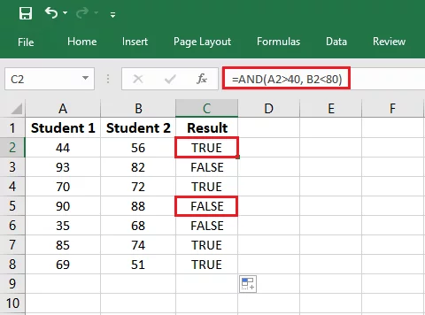 AND function evaluates the condition and returns resultant value. Use Case 2: