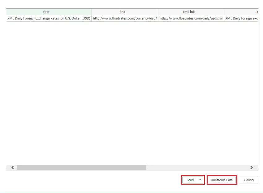 Transform or Load Data into Excel
