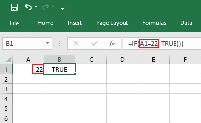 Using the TRUE function for evaluating an expression.