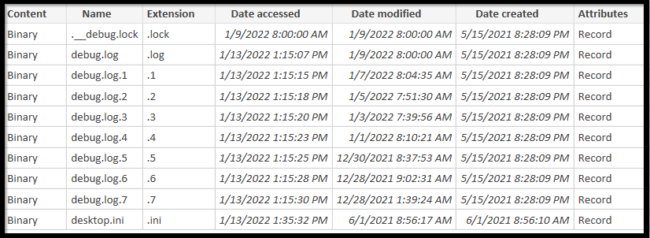screenshot shows filtering some files out