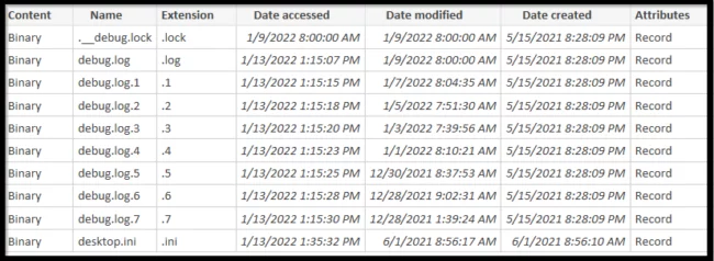 screenshot shows filtering some files out