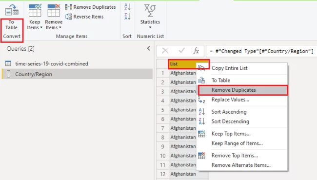 “Convert To Table“ option