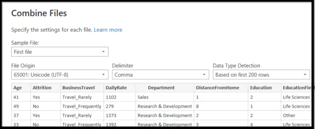 screenshot shows pop-up asking you to review the combined files