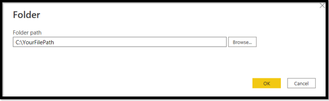 screnshot showing enter the path of the folder where you have saved your files