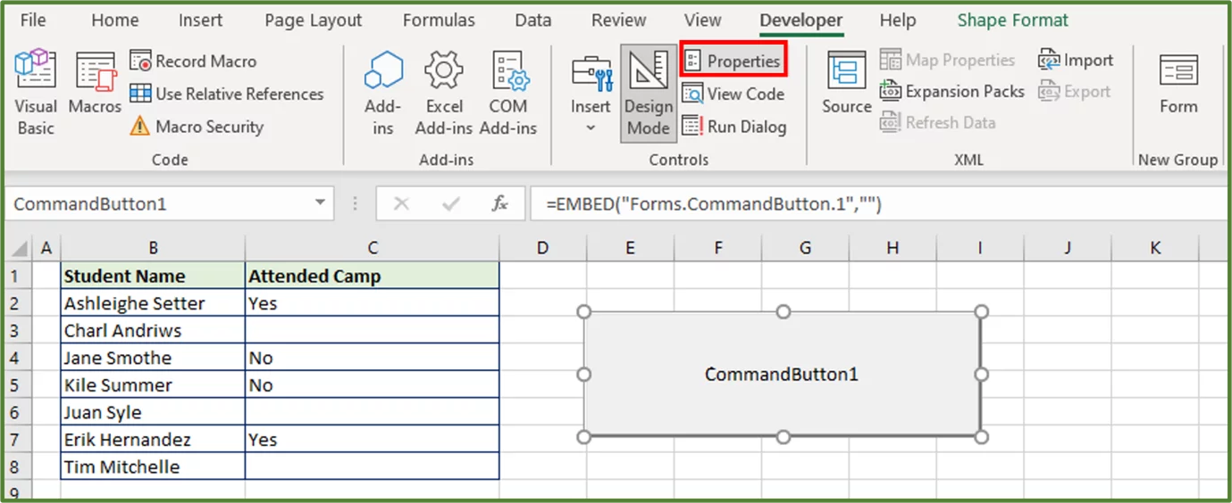 Screenshot showing the Properties option highlighted.