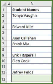 Screenshot showing the sample data set.