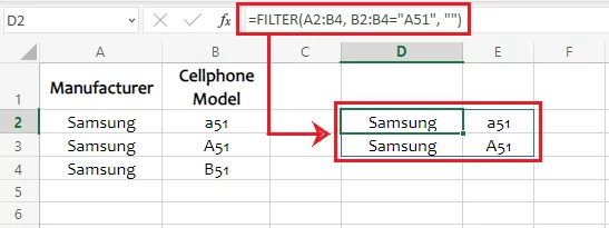 Excel filters out values without differentiating between lower and uppercase characters