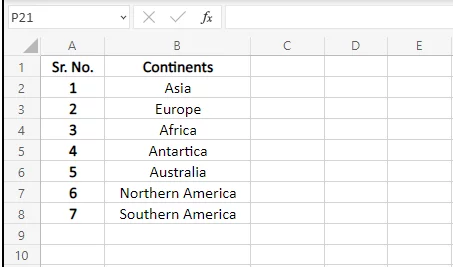 List of continents