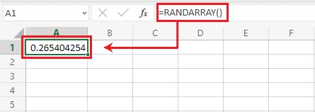 The RANDARRY function with no arguments specified