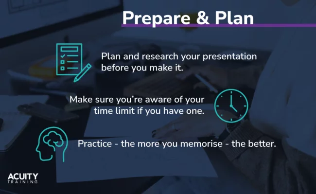 Prepare and Plan your presentation.