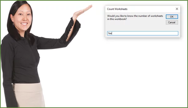 Screenshot showing Yes typed into the input box.