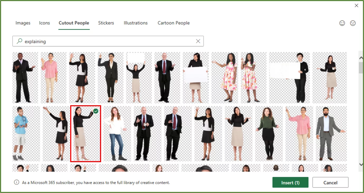 Screenshot showing the selected image, highlighted.