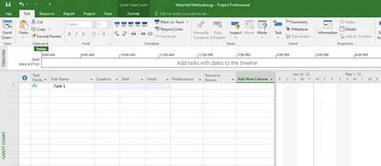 Starting waterfall - adding tasks