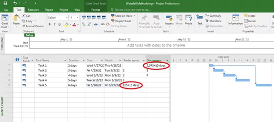 Shows the successor column added