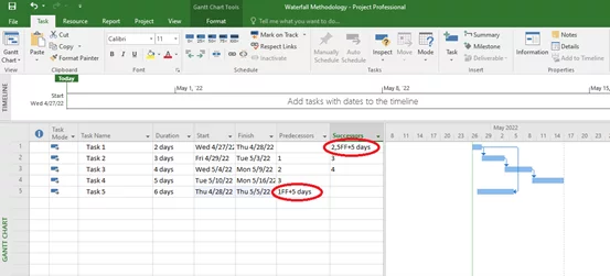 Shows the value in the successor column changing automatically