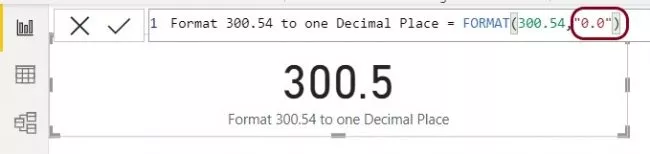 simple example of the DAX format function in use