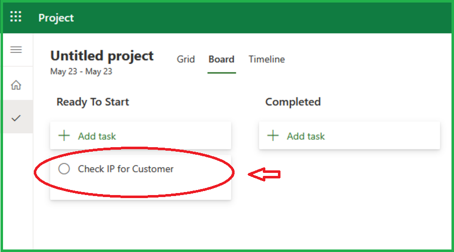 project task board view Create summary tasks for existing project