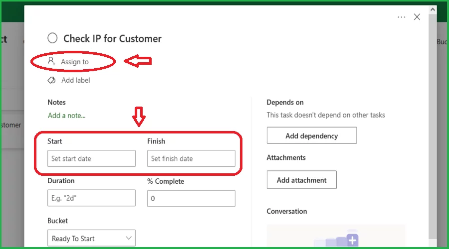 Searching and filtering functions for both the task name
