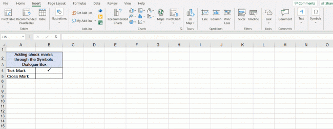 Inserting A Check Mark (Tick ) Symbol in Excel - Acuity Training