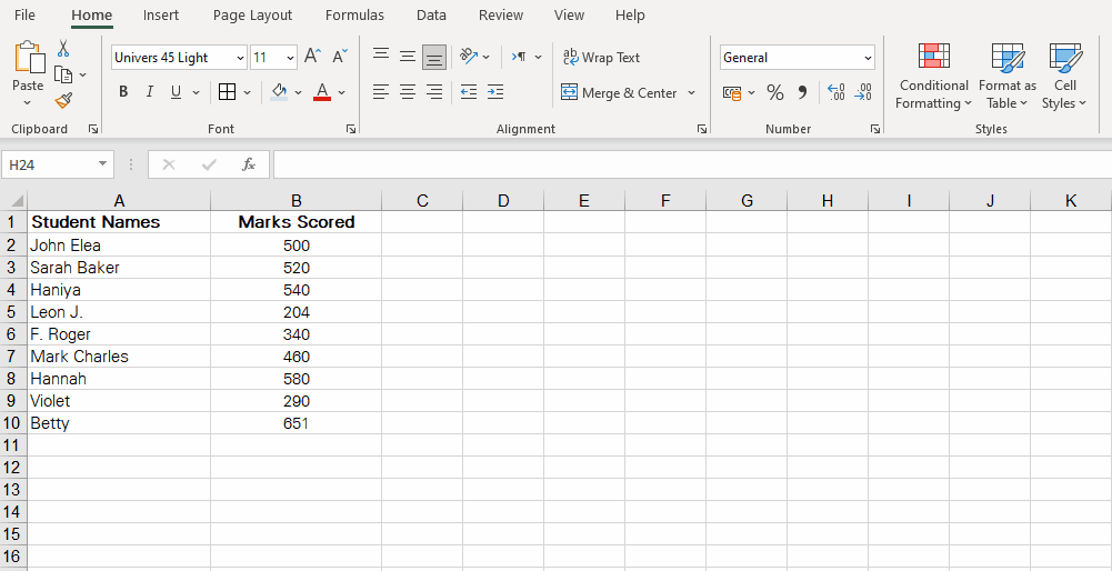 How to quickly insert tick and cross marks into cells?